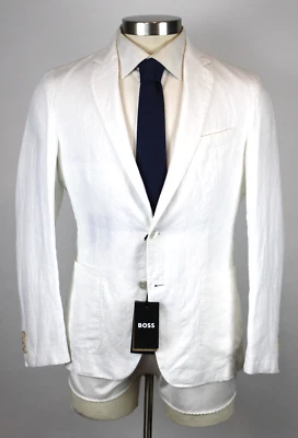 Hugo Boss Sport Coat 38 R (48 EU) Mens White Pure Linen Hanry Slim Fit Blazer - Image 1 of 4