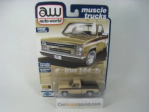 CHEVROLET SILVERADO 10 FLEETSIDE 1985 1/64 AUTOWORLD (TAN DARK BROWN POLY) - Imagen 1 de 1