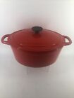 Martha Stewart Collection 6 Qt Enameled Cast Iron Dutch Oven With Lid Oval Red