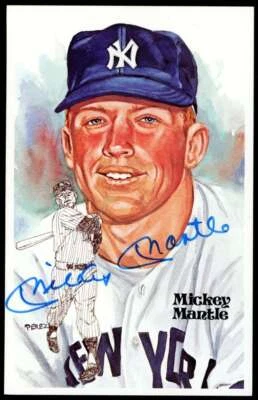 Mickey Mantle JSA Coa Signed Perez Steele Postcard Autograph - Image 1 of 2