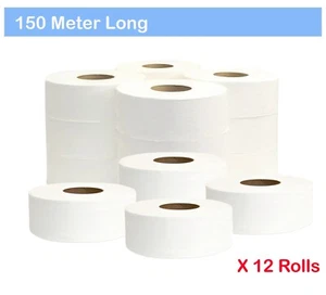 12,24,36,48 Mini Jumbo Kern WC Rollen 2-lagig Weichgewebepapier 150m reines Zellstoff - Bild 1 von 4