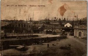 da genova stazione marittima 1919 Vintage Postcard EE1 - Picture 1 of 2