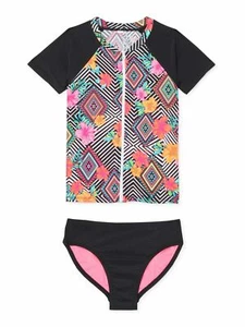 Wonder Nation Swim Set Girls Size S Bombay Short Sleeve Rashguard        --CH7-- - Picture 1 of 2
