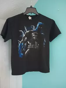 Batman Lightening Black T Shirt DC Youth Size Large Chest 18 Length 24 2011 - Picture 1 of 6
