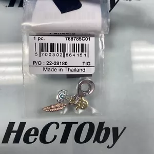 Ciondolo Autentico Pandora Nuovo Tri-Tone Hamsa Spiritualità Occhio e Piuma 768785C01 - Foto 1 di 5