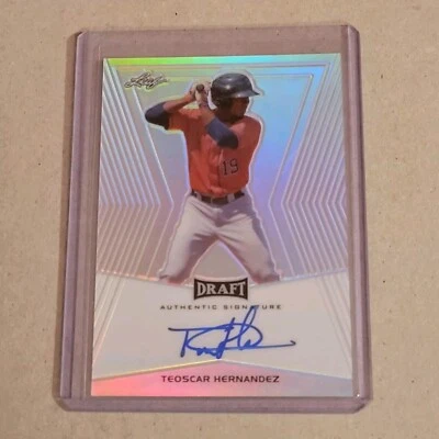 2014 Leaf Metal Draft Teoscar Hernandez Silver Prismatic Auto RC Dodgers - Image 1 of 2