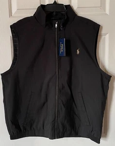 $148 NWT Mens Polo Ralph Lauren Water Resistant Softshell Full Zip Vest Black - Picture 1 of 4