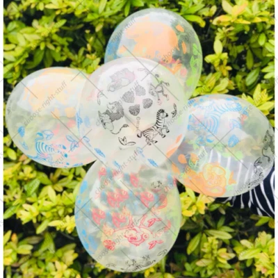 1-100 SAFARI ANIMAL PARTY PRINT LATEX BALLOONS DECORATION KIDS CELEBRATION BALOO - Image 1 of 4