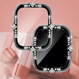 Funda protectora de pantalla Fr iWatch Series 4 6 9 40/41/44/45 mm de lujo brillante diamante - Imagen 1 de 28