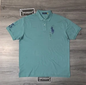 POLO RALPH LAUREN Men’s Big & Tall Green Big Pony Mesh Polo Shirt Size 2XB - Picture 1 of 6