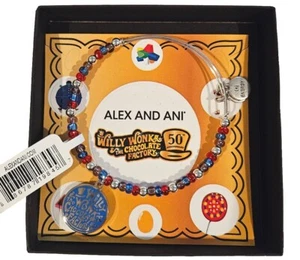 Willy Wonka Alex And Ani Beaded Charm Bangle 50 Anniversary Color Silver - Picture 1 of 7