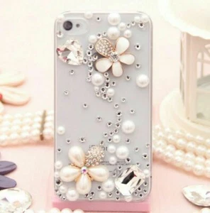 Women Handmade Shockproof Diamond Glitter Sparkle Bling Diamonds Phone Back Case - Picture 1 of 10