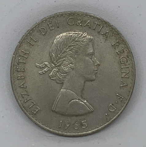 1965 Churchill Coin - Elizabeth II D Dei Gratia Regina F.D. RARE! Cover