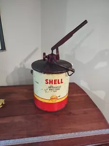 Shell 35 Pound Grease Keg W/Pump Rat Rod - Picture 1 of 17