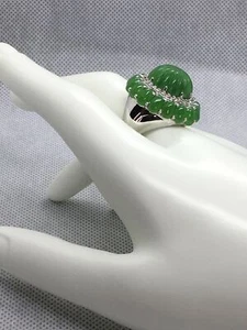 Burmese Green Jade Large Ring - Picture 1 of 4