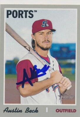 Austin Beck Stockton Ports Autographed 2019 Topps Heritage Minors #136 - Image 1 of 2