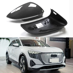 Carbon Fiber Side View Mirror Cover W Lane Replace For Audi Q4 e-tron 2022-2024 - Picture 1 of 6