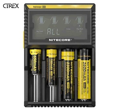 Nitecore D4 Intelligent Standard Battery Charger Lithium AA AAA/18670 Home & Car - Image 1 of 4
