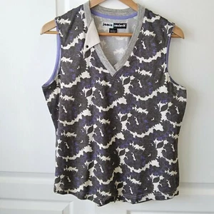 Jamie Sadock Women's Regular Black/Blue Floral Sleeveless V-Neck Top Size L - Picture 1 of 11