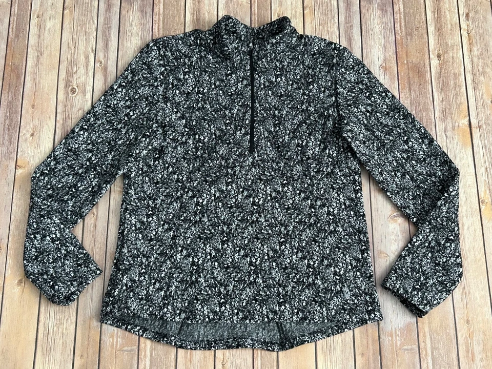 Suéter Spyder Active Negro Blanco Gris Polar Media Cremallera Mujer’s XL Nuevo Foto 1 de 3