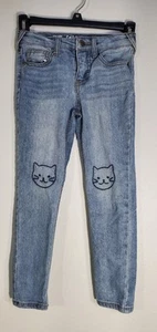 Girls Super Skinny Cat And Jack Super Stretch Denim Blue Jeans Cat Legs Sz 6 - Picture 1 of 18
