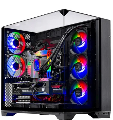 LIANLI O11 VISION ATX Case Black Tempered Glass Gaming Tower + 5 ARGB Fans - Image 1 of 4