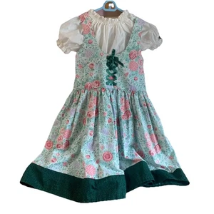 Vintage Handmade. Lace Ribbon Detail Roses Dress Girls size 12-14 With Blouse - Picture 1 of 22