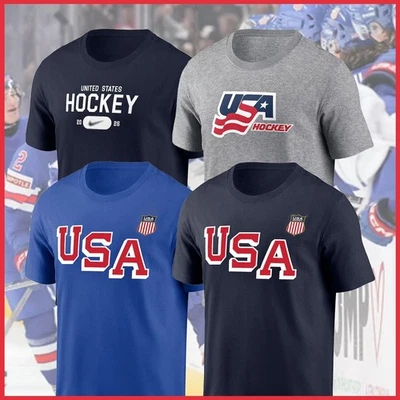 LO ÚLTIMO NUEVO - Camiseta Unisex con Logotipo de Hockey de Estados Unidos para Fans Reimpresión Gildan Foto 1 de 4