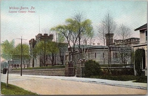 Postal de Wilkes-Barre de la década de 1900, Pensilvania PRISIÓN DEL CONDADO DE LUZERNE vista de la cárcel - Imagen 1 de 2