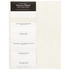 Harmony Precious Metals Cardstock 8.5"X11" 20/Pkg-Ivory - Picture 1 of 1
