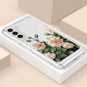 For Samsung A17 A16 A15 A56 A55 S25 S24 S23 Flower Pattern Clear Soft Case Cover - Picture 1 of 18