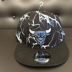 New Era 9Fifty Chicago Bulls Snapback Hat Match Jordan 4 Military Blue Lightning - Picture 1 of 6