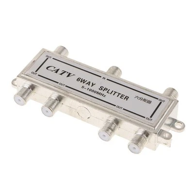 6-ways Cable TV Splitter 1 VCR RF TVs - Image 1 of 4