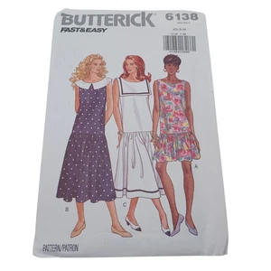 Abito pullover Butterick B6138 modello cucito Misses 1992 taglia facile XS-M non tagliato - Foto 1 di 7