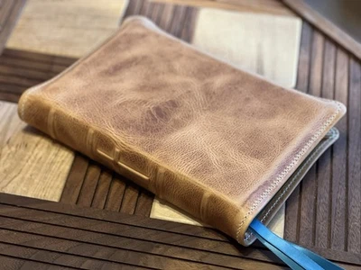 KJV Personal Size Reference Bible Badalassi Carlo Cowhide Leather Rebind - Image 1 of 4