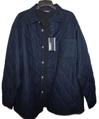 Mens Full Button Quilted Activewear Coat by Roundtree Yorke XXL Navy Blue NWT - Image 1 of 4