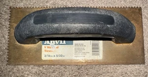 (Slightly Rusted) HDX 9 in x 3/16 in x 5/32 in V-Notch Economy Flooring Trowel - Picture 1 of 9