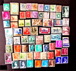 72 SPAIN STAMPS, VARIOUS, 1870s - 1980s, USED - Picture 1 of 3