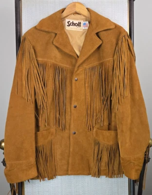 Chaqueta SCHOTT DE COLECCIÓN Talla 40 Para Hombre Como Nueva Peso Pesado Flecos Occidental Mediana Foto 1 de 4