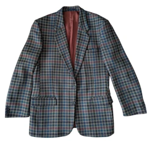 Vintage Cue by Austin Reed Check Multi-Colour Dress Wool Jacket Blazer - 40 Long - Picture 1 of 9