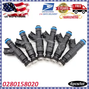 New Fuel Injector 0280158020 6PCS For Jeep Liberty Dodge Dakota Mitsubishi 3.7L - Bild 1 von 12