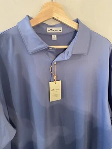 NEW Peter Millar Crown Sport Mens Solid Blue Polo Shirt XL - Picture 1 of 3
