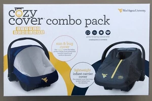 WVU Mountaineers Little Scholars Paquete Combo Sol/Insecto y Ligeras CUBIERTAS ACOGEDORAS - Imagen 1 de 11