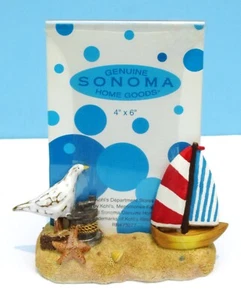 Sonoma 4x6 3D Picture Frame Beach Scene Sand Seagull Sailboat Free-Standing New - Picture 1 of 5