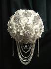 Crystal Brooch and Pearl drape  bouquet by Crystal wedding uk