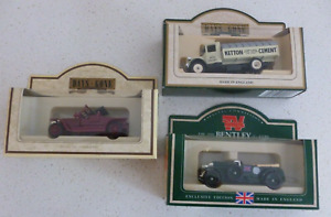 3 x LLEDO Days Gone Car Vehicle Models TV Times 1930 BENTLEY + Club Paperwork