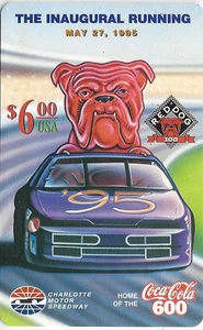 Tarjeta telefónica/Phonecard TK 135 EE. UU. $6 Coca-Cola 600 Red Dog 300 Inaugural Running - Imagen 1 de 1