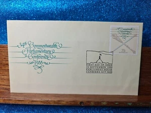 Portada del primer día 🙂 1988 (37c) 34a Conf Parlamentaria de la Commonwealth 🙂 ACT de Canberra - Imagen 1 de 2