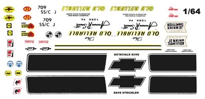 Dave Strickler "OLD RELIABLE" 1967 Camaro1/64th HO  Slot Car Decals NHRA Drag - Image 1 of 2