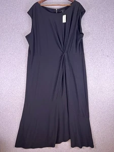 Lane Bryant Maxikleid Damen 26/28 schwarz gerafft Twist Seitenschlitz Party LBD neu mit Etikett - Bild 1 von 15